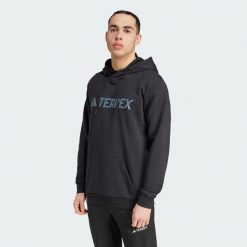 Bluza z kapturem Terrex Multi Large Logo. Czarne bluzy nierozpinane męskie ADIDAS, xl, bez wzorów, z materiału, z kapturem. Za 299.00 zł.
