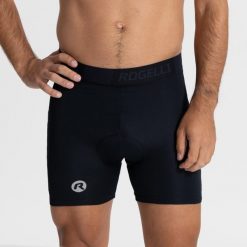 Bokserki rowerowe z wkładką męskie Rogelli Boxer. Czarne bokserki męskie Rogelli, m, bez wzorów. Za 140.00 zł.