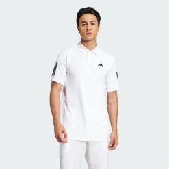 Koszulka Club Tennis 3-Stripes Polo. Białe koszulki polo męskie ADIDAS, xl, bez wzorów, z materiału, sportowe, bez kołnierzyka, bez ramiączek. Za 199.00 zł.