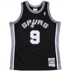 Koszulka Nba San Antonio Spurs Tony Parker. Czarne t-shirty sportowe męskie Mitchell & Ness, bez wzorów, sportowe, bez ramiączek. W wyprzedaży za 421.50 zł.