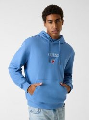 Guess Jeans Bluza 180299 Błękitny Classic Fit. Niebieskie bluzy nierozpinane męskie Guess Jeans, m, z aplikacjami, z jeansu, bez ramiączek, bez kaptura. Za 349.00 zł.