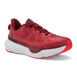 Buty do biegania męskie Under Armour Infinite Pro. Czerwone buty do biegania męskie Under Armour, bez wzorów, bez zapięcia, do biegania. Za 349.99 zł.