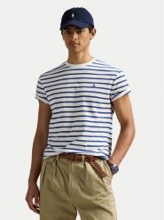 Polo Ralph Lauren T-Shirt 710938134008 Granatowy Custom Slim Fit. Niebieskie koszulki polo męskie Polo Ralph Lauren, m, bez wzorów, z bawełny, bez kołnierzyka, bez ramiączek. Za 289.99 zł.