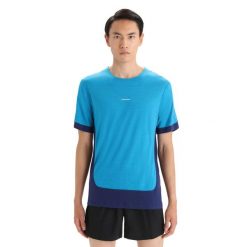Koszulka Termoaktywna Męska Icebreaker ZoneKnit SS Tee. Niebieskie bielizna termoaktywna męska Icebreaker, m, bez wzorów, bez ramiączek. Za 169.99 zł.