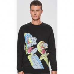 Bluza z nadrukiem RICK AND MORTY - Czarny. Czarne bluzy nierozpinane męskie Cropp, z nadrukiem. Za 99.99 zł.