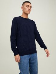 Jack & Jones Sweter 12212816 Granatowy Regular Fit. Niebieskie kardigany męskie Jack & Jones, m, bez wzorów, z bawełny, bez ramiączek. Za 79.99 zł.