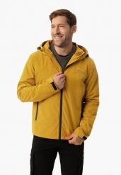 Kurtka przeciwdeszczowa J-TOUR. Żółte kurtki męskie Volcano, l, bez wzorów, bez ramiączek, z kapturem. Za 319.99 zł.