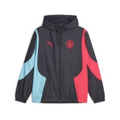 Bluza dresowa Prematch Manchester City Woven Anthem 2023/24. Czarne bluzy nierozpinane męskie Puma, xs, bez wzorów, z dresówki, sportowe, bez ramiączek, bez kaptura. W wyprzedaży za 283.85 zł.