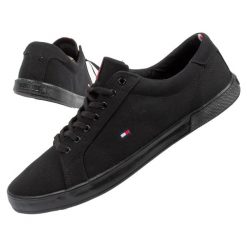 Buty trampki męskie Tommy Hilfiger [005960GJ]. Czarne buty sportowe na co dzień męskie Tommy Hilfiger, bez wzorów, bez zapięcia. Za 239.00 zł.