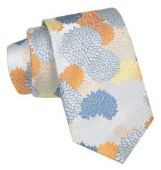 Krawat Męski, Klasyczny - ALTIES - Jasne Kolory, Kwiaty. Krawaty i muchy męskie Alties, bez wzorów, z tkaniny, eleganckie. Za 49.00 zł.
