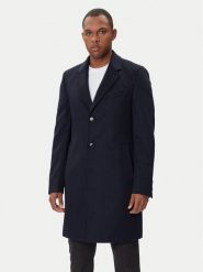 BOSS Płaszcz wełniany Hyde 50549187 Granatowy Slim Fit. Niebieskie płaszcze męskie Boss, na zimę, m, bez wzorów, z wełny, bez kaptura. Za 2,059.00 zł.