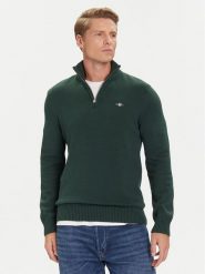 Gant Sweter 8030170 Zielony Regular Fit. Zielone kardigany męskie Gant, l, bez wzorów, z bawełny, bez ramiączek. Za 539.99 zł.