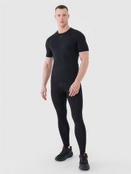 4F Legginsy treningowe męskie - czarne XL. Czarne legginsy męskie 4f, m, bez wzorów, z dzianiny, do biegania. W wyprzedaży za 69.99 zł.