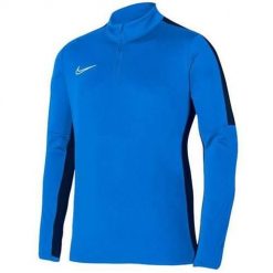 Bluza piłkarska męska Nike Df Academy 23 Dril Top. Niebieskie bluzy nierozpinane męskie Nike, m, bez wzorów, sportowe, bez ramiączek, bez kaptura. Za 251.00 zł.