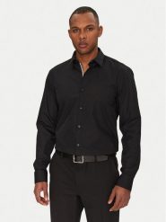 HUGO Koszula Koey 50539808 Czarny Slim Fit. Czarne koszule męskie Hugo, m, bez wzorów, z bawełny, bez kołnierzyka, bez ramiączek. Za 199.99 zł.