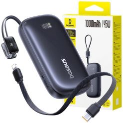 Powerbank Baseus mAh 45w USB-C USB-A odłączany kabel Lightning. Czarne powerbanki Baseus. Za 149.00 zł.
