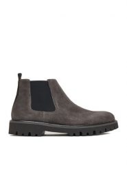 Rieker Botki 30453-45 Szary. Szare sztyblety męskie Rieker, ze skóry, bez obcasa, bez zapięcia. Za 379.99 zł.
