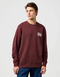 MESKA BLUZA WRANGLER AMERICANA CREW DECADENT CHOCOLATE 112371680. Czarne bluzy nierozpinane męskie Wrangler, l, bez wzorów, bez ramiączek, bez kaptura. Za 199.99 zł.