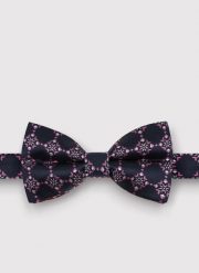 PAKO LORENTE – Męska mucha w kolorze granatowym w różowy wzór. Czerwone krawaty i muchy męskie Pako Lorente, bez wzorów, eleganckie. Za 39.99 zł.