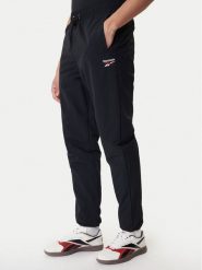 Reebok Spodnie dresowe Barrett RK25552CCM Czarny Regular Fit. Czarne spodnie dresowe męskie Reebok, bez wzorów, z dresówki. Za 299.99 zł.