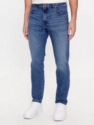 Wrangler Jeansy River 112341401 Niebieski Tapered Leg. Niebieskie jeansy męskie Wrangler, bez wzorów, z bawełny. Za 299.99 zł.