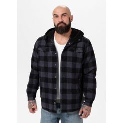 Kurtka męska Pitbull flanelowa z kapturem Pioneer. Czarne kurtki męskie PITBULL, l, bez wzorów, bez ramiączek, z kapturem. Za 249.00 zł.