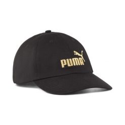 Czapka z daszkiem z logo No. 1 ESS PUMA Black Gold Logo. Czarne czapki męskie Puma, bez wzorów, sportowe. Za 190.00 zł.