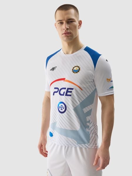 4F Koszulka klubowa z sezonu 22/23 męska 4F x Stal Mielec - multikolor S. Białe t-shirty męskie 4f, m, z aplikacjami, z dzianiny, bez kołnierzyka, bez ramiączek. Za 199.99 zł.