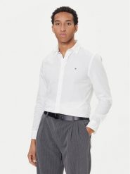 Tommy Hilfiger Koszula MW0MW40460 Biały Slim Fit. Białe koszule męskie Tommy Hilfiger, m, bez wzorów, z bawełny, bez kołnierzyka, bez ramiączek. Za 299.99 zł.