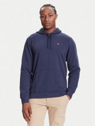 Wrangler Bluza Sign Off 112350542 Granatowy Regular Fit. Niebieskie bluzy nierozpinane męskie Wrangler, m, bez wzorów, z bawełny, bez ramiączek, bez kaptura. Za 239.99 zł.