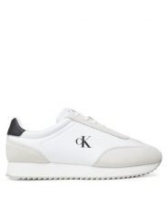 Calvin Klein Jeans Sneakersy Retro Runner Lace Up Ny-Su YM0YM01325 Biały. Białe buty sportowe na co dzień męskie Calvin Klein Jeans, m, bez wzorów, z jeansu, retro, bez ramiączek, bez kaptura. Za 269.99 zł.