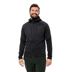 Kurtka odblaskowa Jack Wolfskin Alpgrat Pro Ins. Czarne kurtki męskie Jack Wolfskin, bez wzorów, sportowe, bez ramiączek, bez kaptura. Za 623.80 zł.