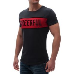 Męski t-shirt CHEERFUL BLACK. Czarne t-shirty męskie Męski t-shirt CHEERFUL BLACK, l, bez wzorów, bez kołnierzyka, bez ramiączek. W wyprzedaży za 29.00 zł.