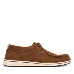 Półbuty Birkenstock. Brązowe codzienne półbuty męskie Birkenstock, bez wzorów, bez obcasa, bez zapięcia. Za 649.99 zł.