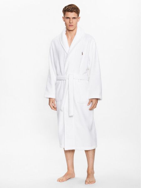 Polo Ralph Lauren Szlafrok 714899683002 Biały. Białe szlafroki męskie Polo Ralph Lauren, m, bez wzorów, z bawełny, bez kaptura. Za 569.99 zł.