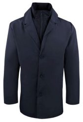 Krótki, Męski Płaszcz Przejściowy z Wysokim Kołnierzem - Brave Soul - Granatowy. Niebieskie płaszcze męskie Brave Soul, na jesień, l, bez wzorów, z poliesteru, bez kaptura. Za 285.00 zł.