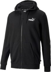 Puma Bluza męska Puma ESS+ Tape Full-Zip Hoodie TR czarna 848768 01 L. Czarne bluzy nierozpinane męskie Puma, l, bez wzorów, bez ramiączek, bez kaptura. Za 199.78 zł.