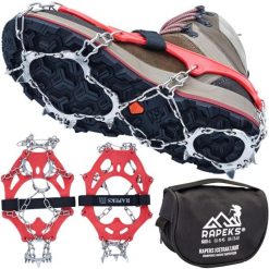 Raczki turystyczne na buty Rapeks Icetrak Light. Czerwone buty trekkingowe męskie RAPEKS, bez wzorów, bez zapięcia, trekkingowe. W wyprzedaży za 89.90 zł.