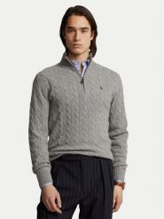 Polo Ralph Lauren Sweter 710876766008 Szary Regular Fit. Szare kardigany męskie Polo Ralph Lauren, m, bez wzorów, z wełny, bez ramiączek. Za 989.99 zł.