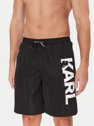 KARL LAGERFELD Szorty kąpielowe A1M46009 Czarny Regular Fit. Czarne szorty męskie KARL LAGERFELD, bez wzorów, z syntetyku. Za 239.99 zł.