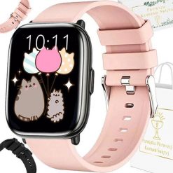Zegarek na Komunię SMARTWATCH Rubicon RNCF31 pink/black. Czarne zegarki smartwatch Rubicon. Za 209.70 zł.