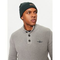 Czapka Aeronautica Militare. Zielone czapki męskie Aeronautica Militare, na zimę, bez wzorów. Za 179.99 zł.