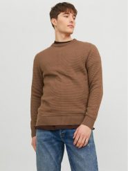 Jack & Jones Sweter 12212816 Brązowy Regular Fit. Brązowe kardigany męskie Jack & Jones, m, bez wzorów, z bawełny, bez ramiączek. Za 79.99 zł.