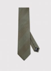 PAKO LORENTE – Zielony krawat w pasy. Zielone krawaty i muchy męskie Pako Lorente, bez wzorów, z poliesteru. Za 99.99 zł.