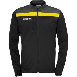 Kurtka Uhlsport Offense 23 Poly. Czarne kurtki męskie Uhlsport, bez wzorów, sportowe, bez ramiączek, bez kaptura. W wyprzedaży za 155.90 zł.