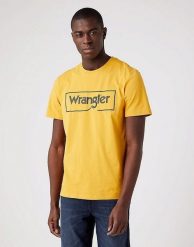 WRANGLER FRAME LOGO TEE MĘSKA KOSZULKA LOGO Golden Spice W70JD3X5O 112320765. T-shirty męskie Wrangler, m, bez wzorów, bez kołnierzyka, bez ramiączek. Za 69.99 zł.