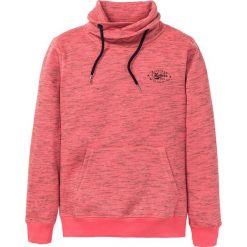 Bluza z szalowym kołnierzem bonprix jasnoczerwony melanż. Bluzy nierozpinane męskie marki bonprix. Za 79.99 zł.