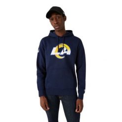 Bluza z kapturem Los Angeles Rams NFL. Niebieskie bluzy z kapturem męskie New Era, m, bez wzorów, z kapturem. Za 294.50 zł.
