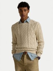 Polo Ralph Lauren Sweter 710917054003 Beżowy Regular Fit. Brązowe kardigany męskie Polo Ralph Lauren, m, bez wzorów, z bawełny, bez ramiączek. Za 949.99 zł.