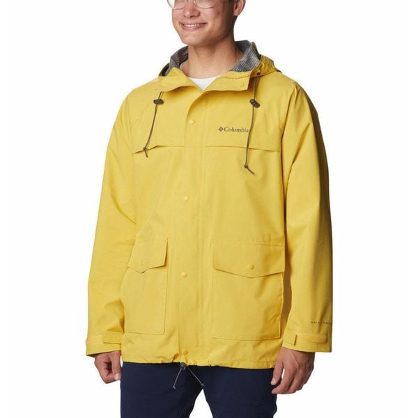 Kurtka Przeciwdeszczowa Męska Columbia IBEX II Shell. Żółte kurtki męskie Columbia, m, bez wzorów, sportowe, bez ramiączek, bez kaptura. Za 352.99 zł.